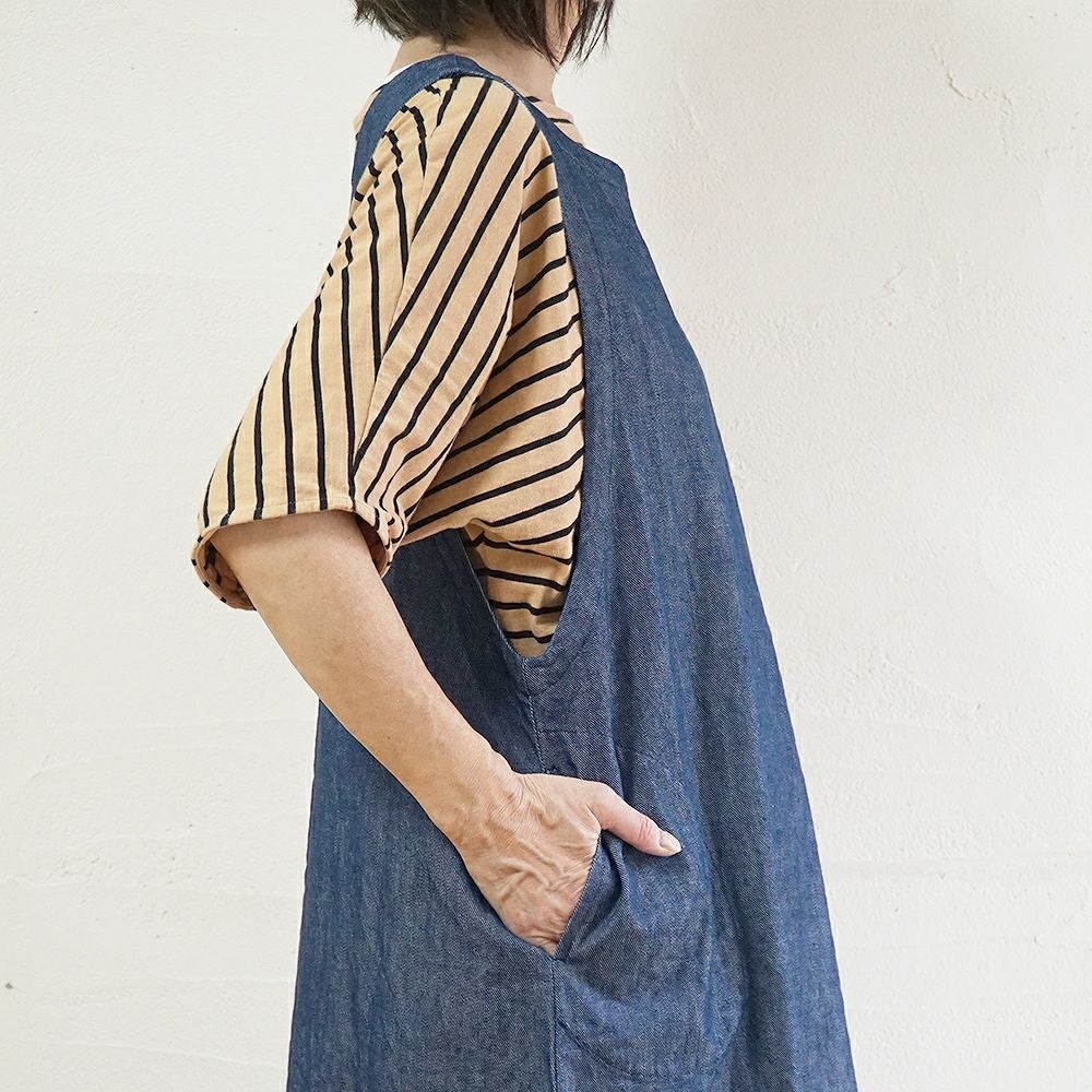 Branch m‘.,ブランチエム,ナチュラル,30代,40代,50代,60代,リネン,ゆったり,エプロン,リネンエプロン,ワンピースエプロン,エプロンワンピース,