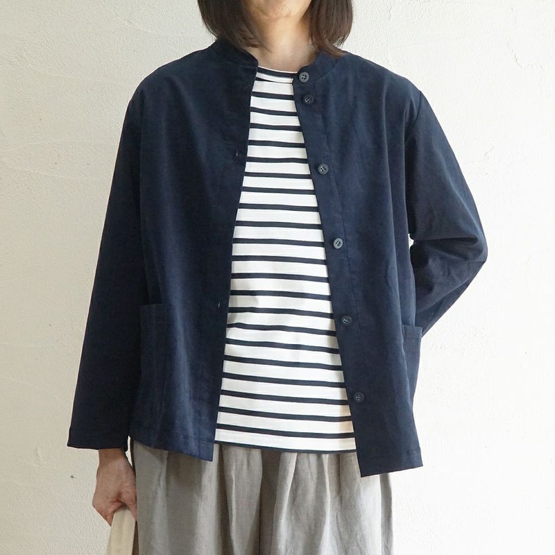 Branch m‘.,ブランチエム,ナチュラル,30代,40代,50代,60代,コットン,綿,ゆったり,ブラウス,長袖,羽織,シャツ,羽織シャツ,ライトアウター,スタンドカラー,スタンドカラーシャツ