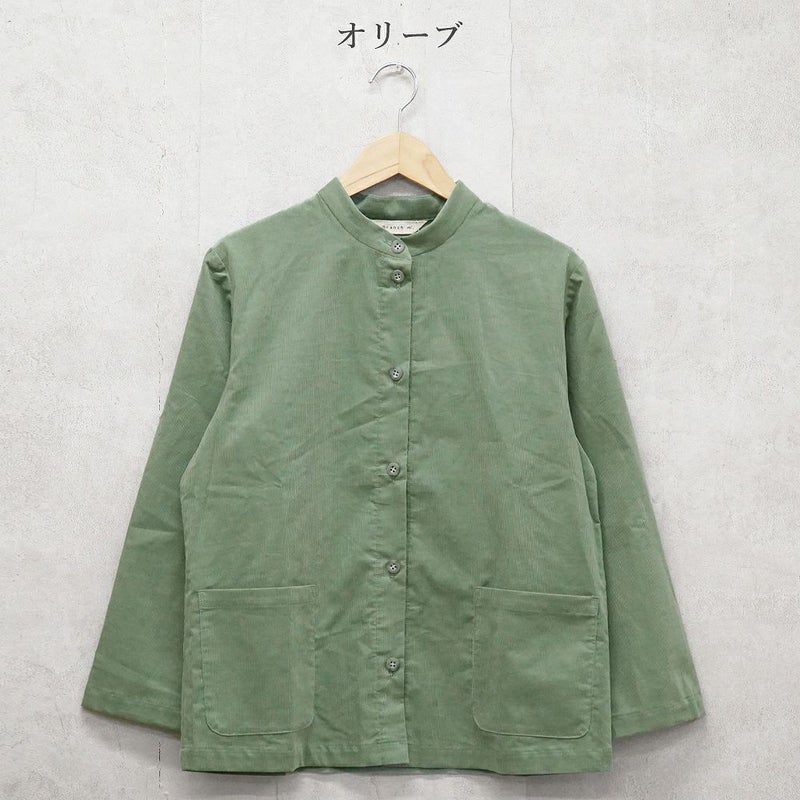 Branch m‘.,ブランチエム,ナチュラル,30代,40代,50代,60代,コットン,綿,ゆったり,ブラウス,長袖,羽織,シャツ,羽織シャツ,ライトアウター,スタンドカラー,スタンドカラーシャツ