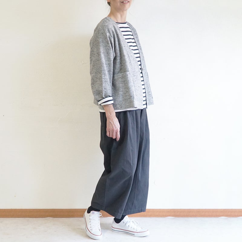 Branch m‘.,ブランチエム,ナチュラル,30代,40代,50代,60代,コットン,ゆったり,綿,アウター,カーディガン,ジャケット,羽織り,羽織,ライトアウター,Vネックジャケット,Vネックカーディガン,ネップ,ジャズネップ