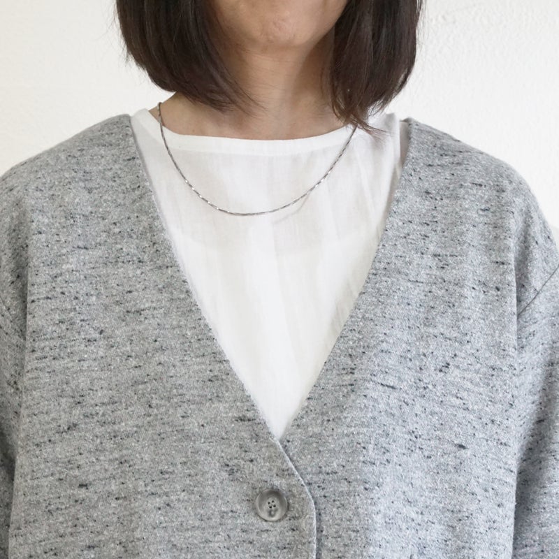 Branch m‘.,ブランチエム,ナチュラル,30代,40代,50代,60代,コットン,ゆったり,綿,アウター,カーディガン,ジャケット,羽織り,羽織,ライトアウター,Vネックジャケット,Vネックカーディガン,ネップ,ジャズネップ