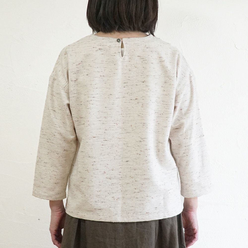 Branch m‘.,ブランチエム,ナチュラル,30代,40代,50代,60代,コットン,ゆったり,綿,プルオーバー,長袖,ネップ,ジャズネップ