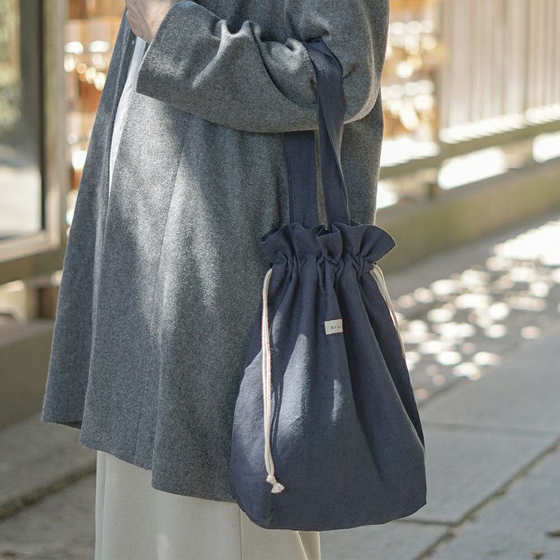 Branch m‘.,ブランチエム,ナチュラル,30代,40代,50代,60代,リネン,ゆったり,トート,トートバッグ,リネンバッグ,リネントートバッグ,巾着トート,バッグ,巾着バッグ,巾着トートバッグ