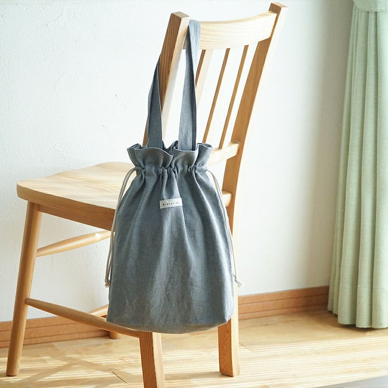 Branch m‘.,ブランチエム,ナチュラル,30代,40代,50代,60代,リネン,ゆったり,トート,トートバッグ,リネンバッグ,リネントートバッグ,巾着トート,バッグ,巾着バッグ,巾着トートバッグ