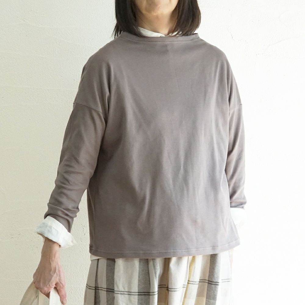 Branch m‘.,ブランチエム,ナチュラル,30代,40代,50代,60代,コットン,綿,ゆったり,Tシャツ,カットソー,ボトルネック,ボトルネックプルオーバー,,長袖