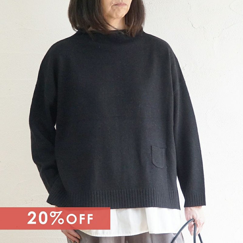 Branch m‘.,ブランチエム,ナチュラル,30代,40代,50代,60代,ウール,ゆったり,ニット,ボトルネック,ボトルネックニット,ニットプルオーバー,ウール,ウールニット