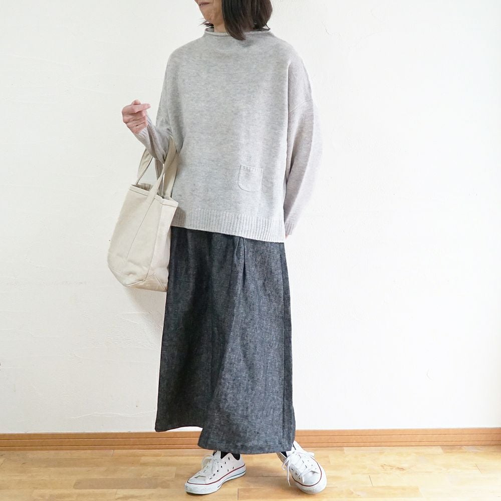 Branch m‘.,ブランチエム,ナチュラル,30代,40代,50代,60代,ウール,ゆったり,ニット,ボトルネック,ボトルネックニット,ニットプルオーバー,ウール,ウールニット