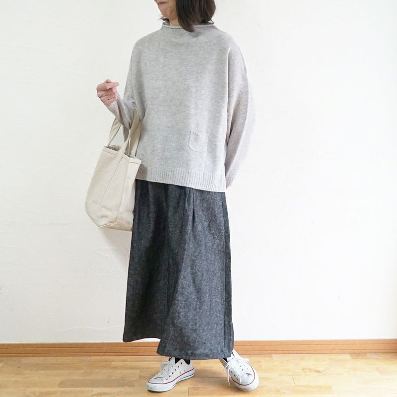 Branch m‘.,ブランチエム,ナチュラル,30代,40代,50代,60代,ウール,ゆったり,ニット,ボトルネック,ボトルネックニット,ニットプルオーバー,ウール,ウールニット