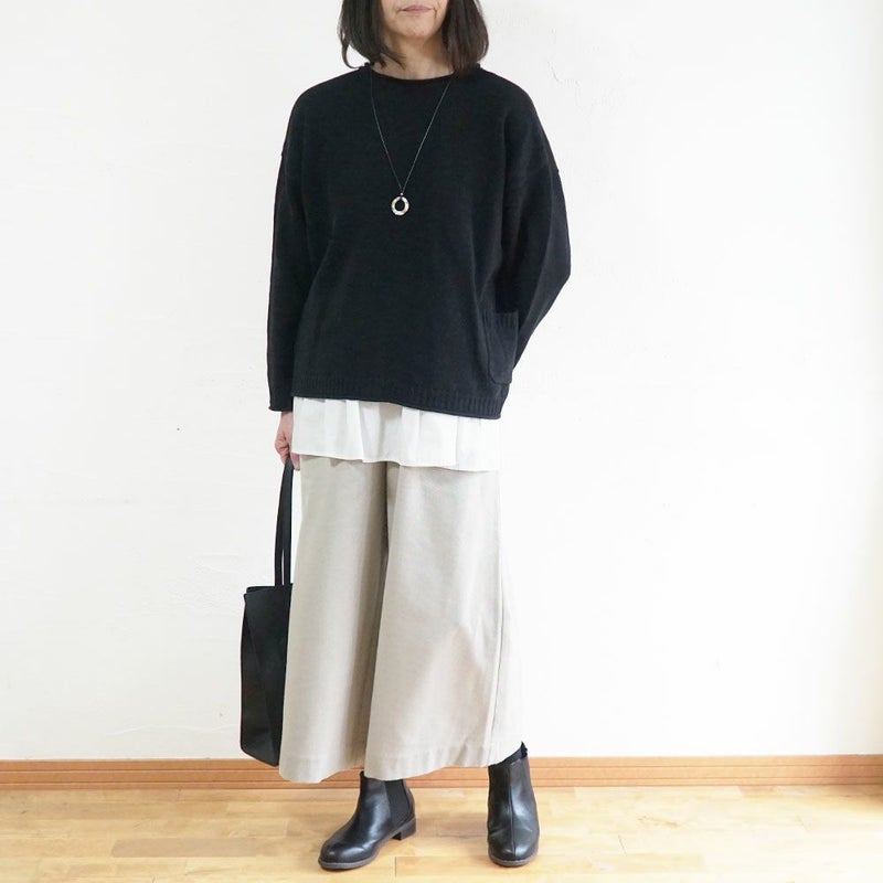 Branch m‘.,ブランチエム,ナチュラル,30代,40代,50代,60代,ウール,ゆったり,knit,ニット,ウール混,ボトルネック,プルオーバー,プルオーバーニット,カラーニット,カーディガン,ニットカーディガン,2way,2wayニット