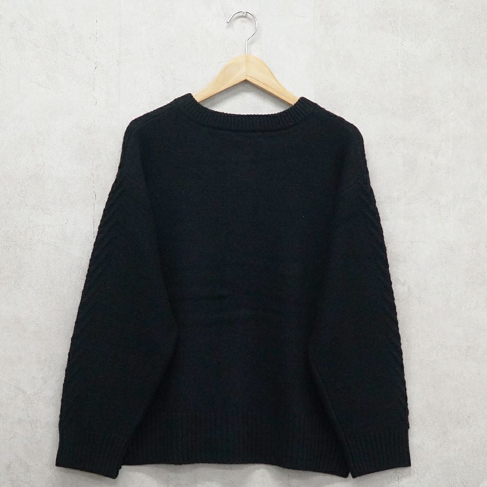 Branch m‘.,ブランチエム,ナチュラル,30代,40代,50代,60代,ウール,ゆったり,knit,ニット,ウール混,カーディガン,ケーブルニット,ケーブルニットカーディガン,ニットカーディガン,ニットカーデ,ケーブル編み