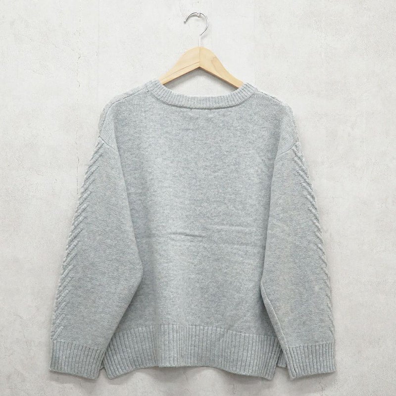 Branch m‘.,ブランチエム,ナチュラル,30代,40代,50代,60代,ウール,ゆったり,knit,ニット,ウール混,カーディガン,ケーブルニット,ケーブルニットカーディガン,ニットカーディガン,ニットカーデ,ケーブル編み