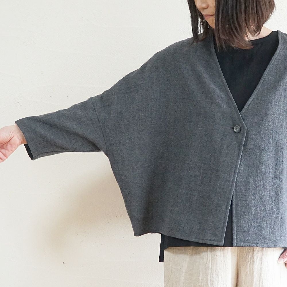 Branch m‘.,ブランチエム,ナチュラル,30代,40代,50代,60代,ゆったり,ウール,カーディガン,ウールカーディガン,ボレロカーディガン,羽織,