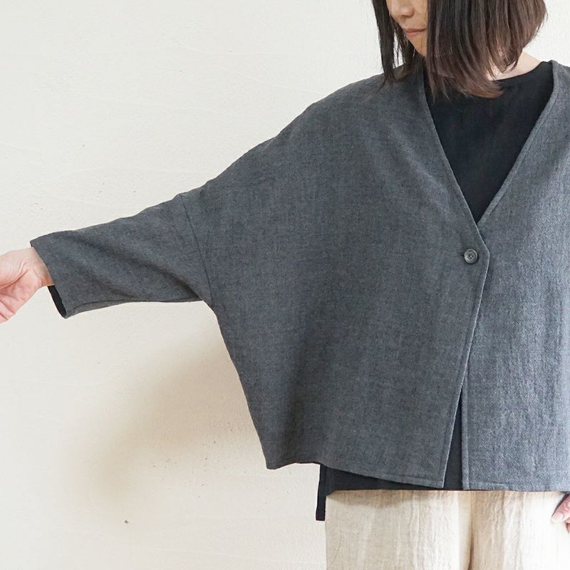 Branch m‘.,ブランチエム,ナチュラル,30代,40代,50代,60代,ゆったり,ウール,カーディガン,ウールカーディガン,ボレロカーディガン,羽織,