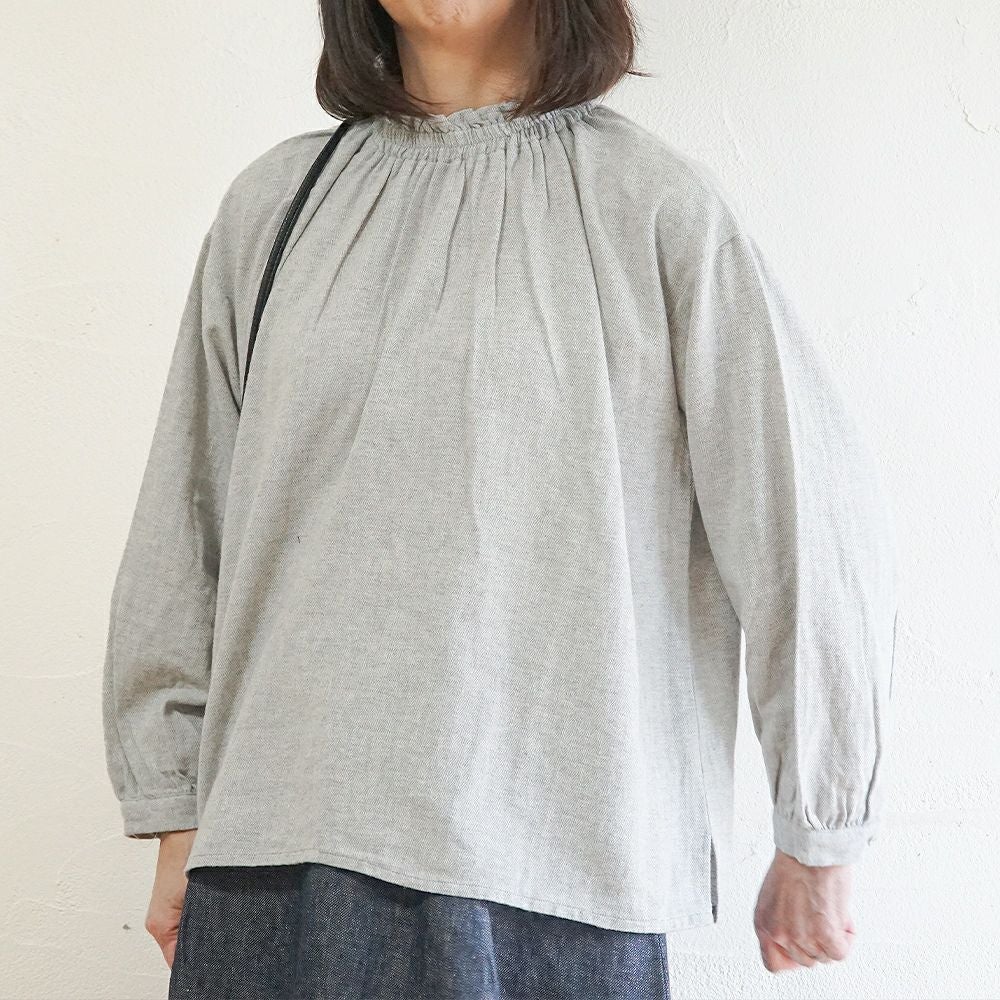 Branch m‘.,ブランチエム,ナチュラル,30代,40代,50代,60代,コットン,綿,ゆったり,blouse,ブラウス,フリルブラウス,