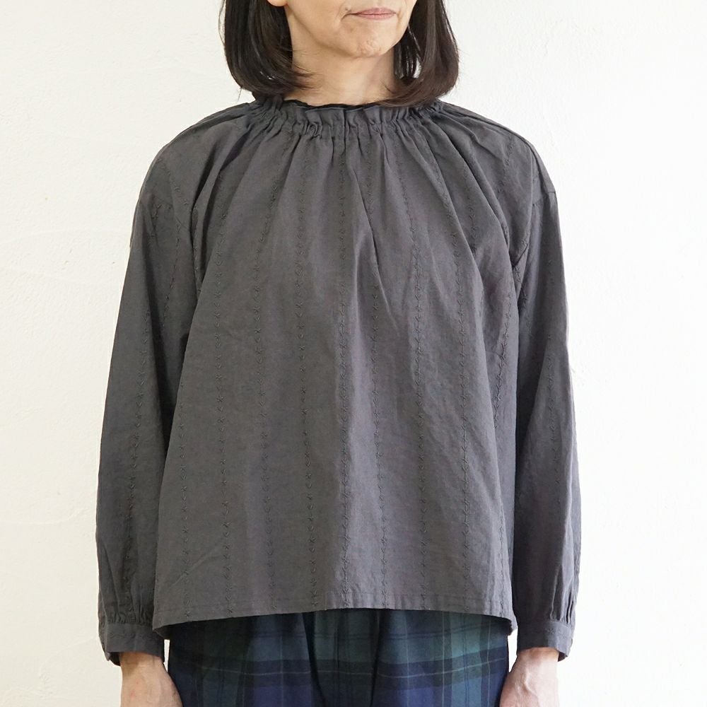 Branch m‘.,ブランチエム,ナチュラル,30代,40代,50代,60代,コットン,綿,ゆったり,blouse,ブラウス,フリルブラウス,