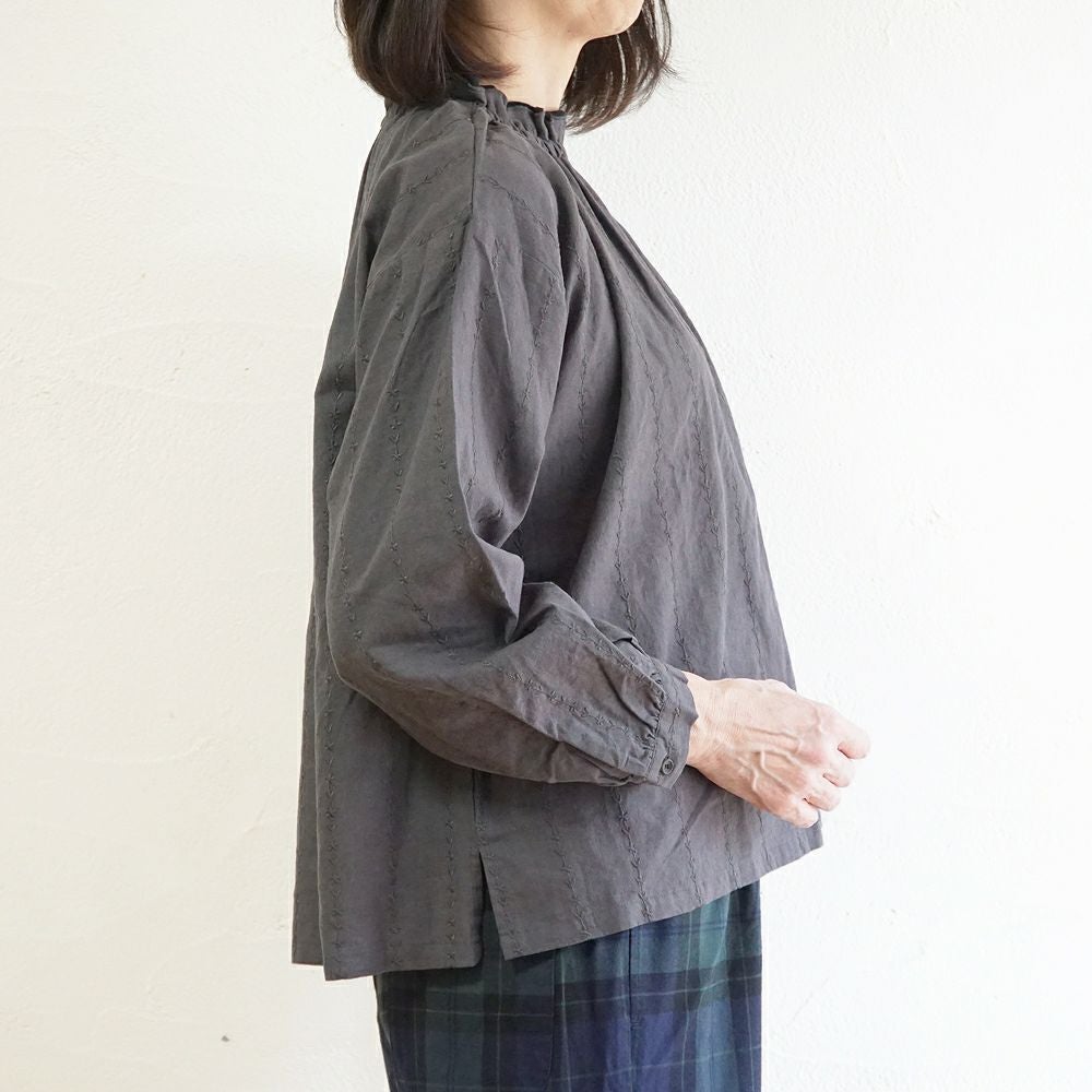 Branch m‘.,ブランチエム,ナチュラル,30代,40代,50代,60代,コットン,綿,ゆったり,blouse,ブラウス,フリルブラウス,