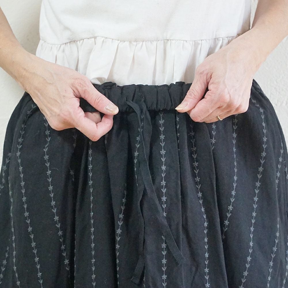 Branch m‘.,ブランチエム,ナチュラル,30代,40代,50代,60代,コットン,綿,ゆったり,スカート,フレアスカート,タックスカート,