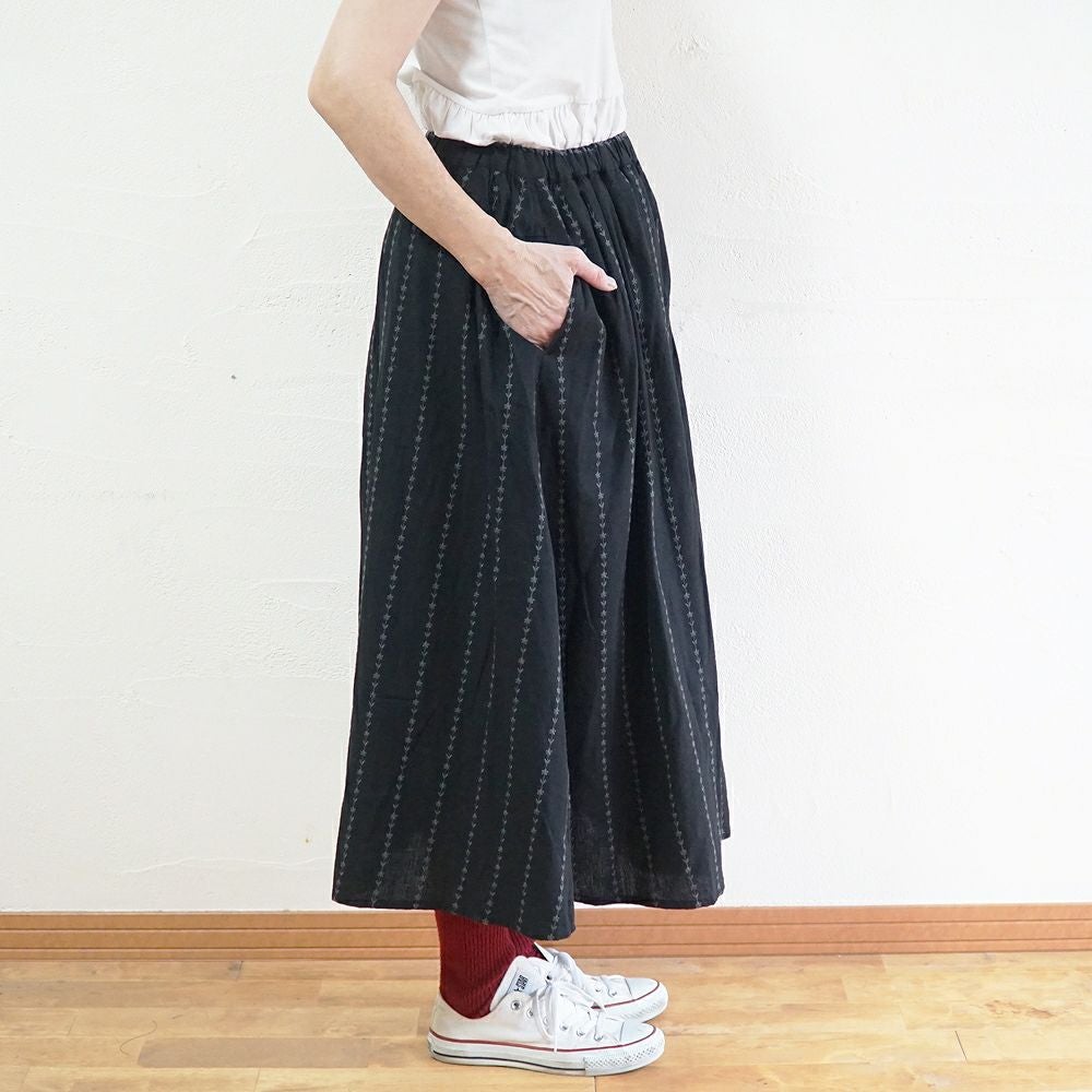 Branch m‘.,ブランチエム,ナチュラル,30代,40代,50代,60代,コットン,綿,ゆったり,スカート,フレアスカート,タックスカート,