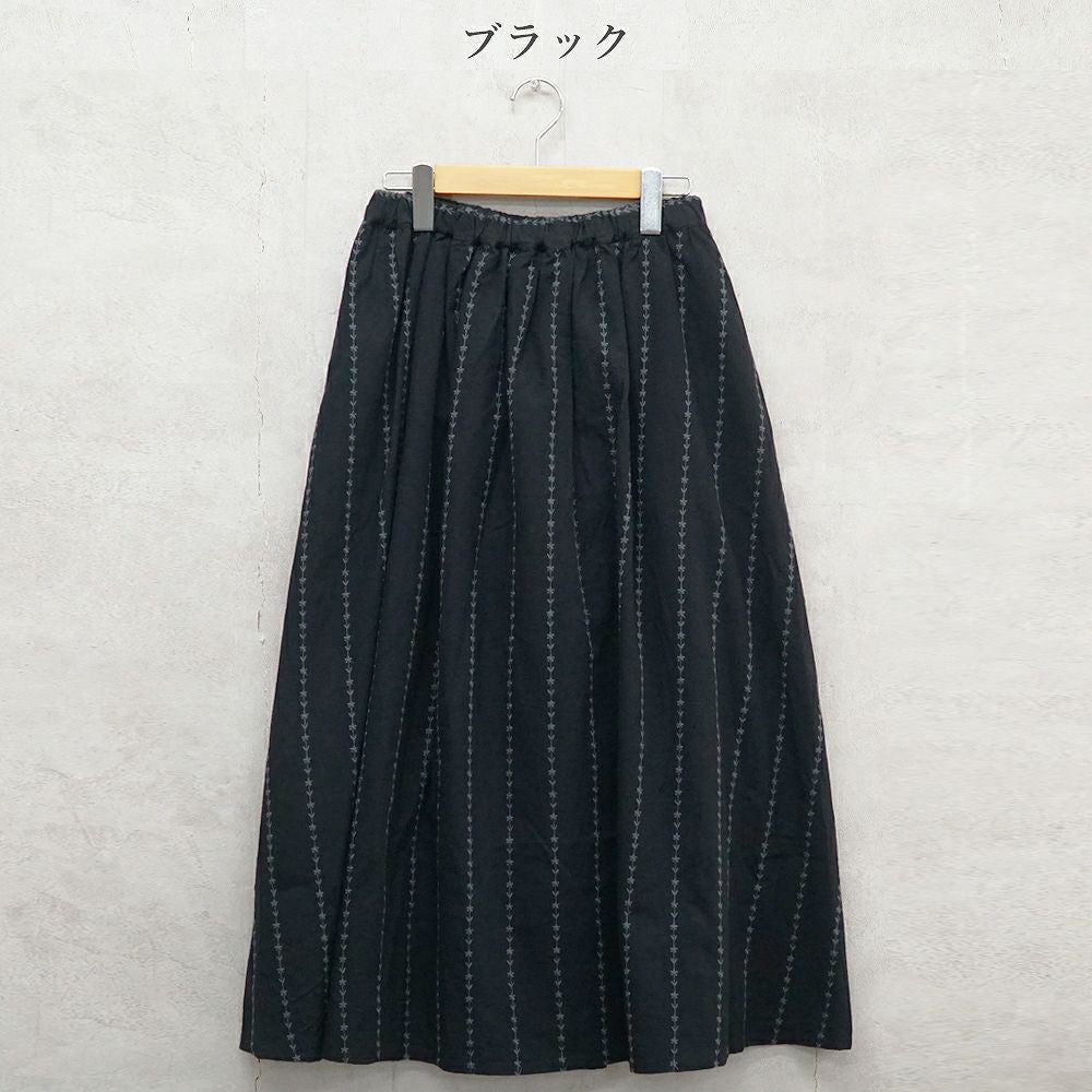 Branch m‘.,ブランチエム,ナチュラル,30代,40代,50代,60代,コットン,綿,ゆったり,スカート,フレアスカート,タックスカート,