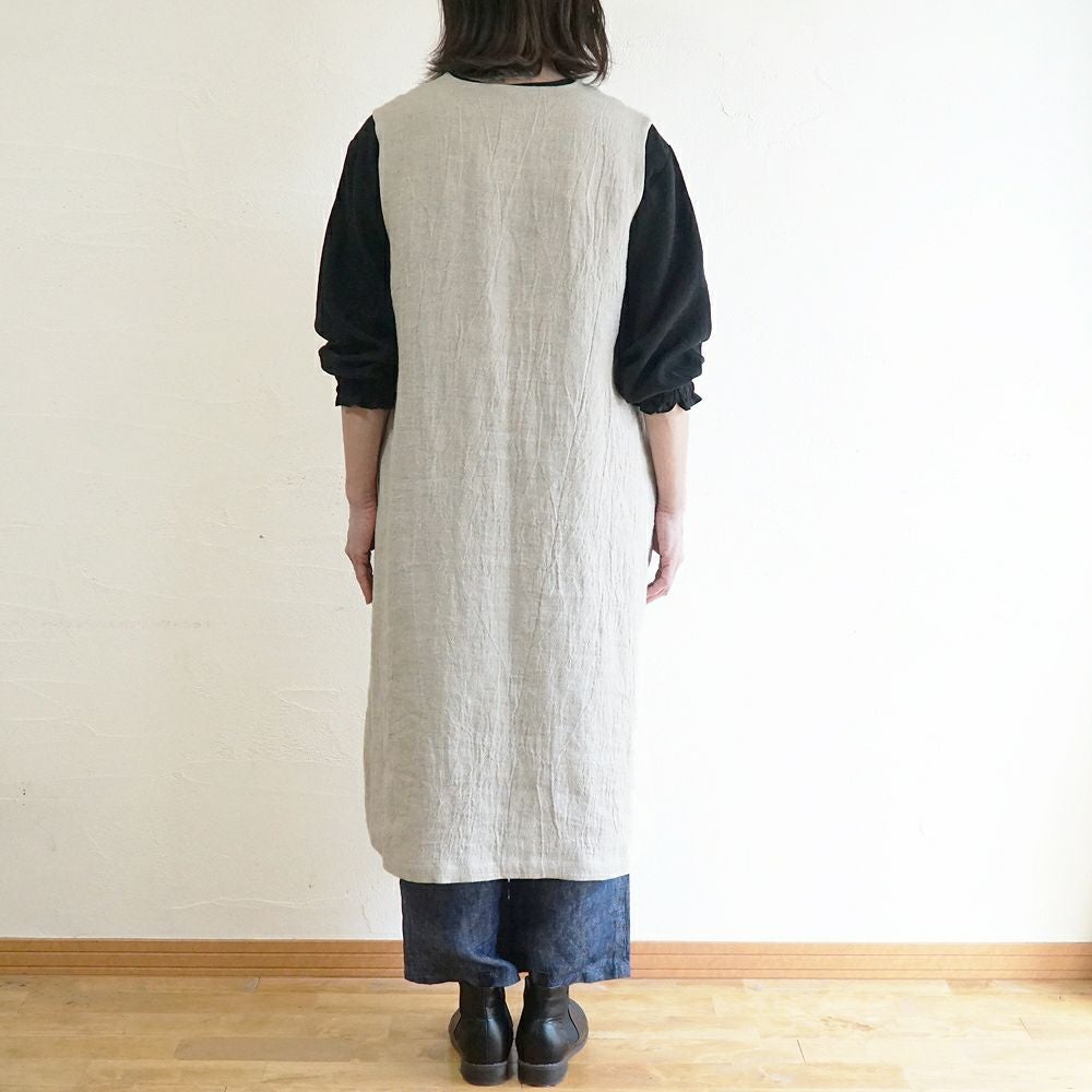 Branch m‘.,ブランチエム,ナチュラル,30代,40代,50代,60代,ゆったり,ウール,リネン,リネンウール,ワンピース,リネンワンピース,ノースリーブワンピース,キーネック,キーネックワンピース,