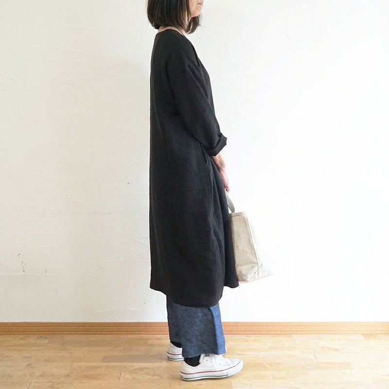 Branch m‘.,ブランチエム,ナチュラル,30代,40代,50代,60代,ゆったり,ウール,リネン,リネンウール,ワンピース,リネンワンピース,長袖ワンピース,