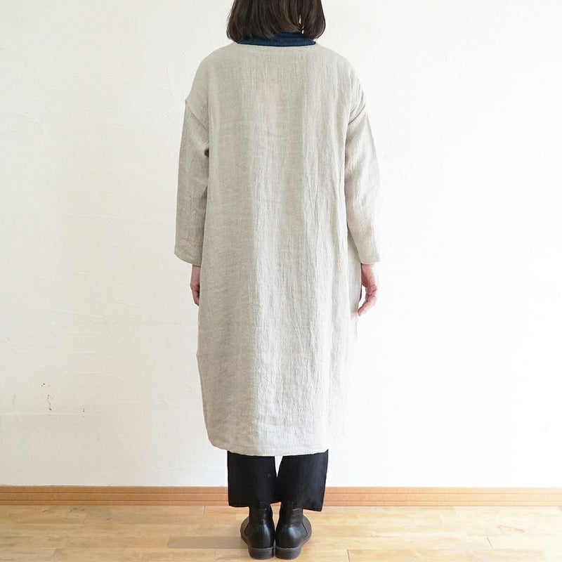 Branch m‘.,ブランチエム,ナチュラル,30代,40代,50代,60代,ゆったり,ウール,リネン,リネンウール,ワンピース,リネンワンピース,長袖ワンピース,