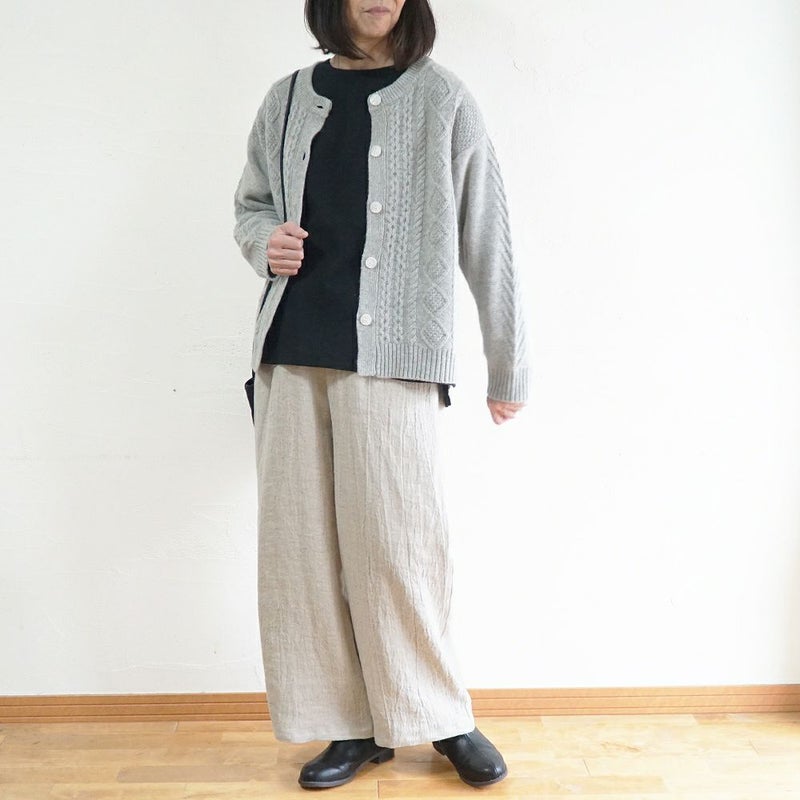 Branch m‘.,ブランチエム,ナチュラル,30代,40代,50代,60代,ゆったり,ウール,リネン,リネンウール,パンツ,ワイドパンツ,ストレートパンツ,