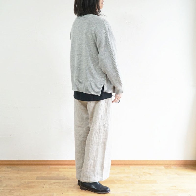 Branch m‘.,ブランチエム,ナチュラル,30代,40代,50代,60代,ゆったり,ウール,リネン,リネンウール,パンツ,ワイドパンツ,ストレートパンツ,