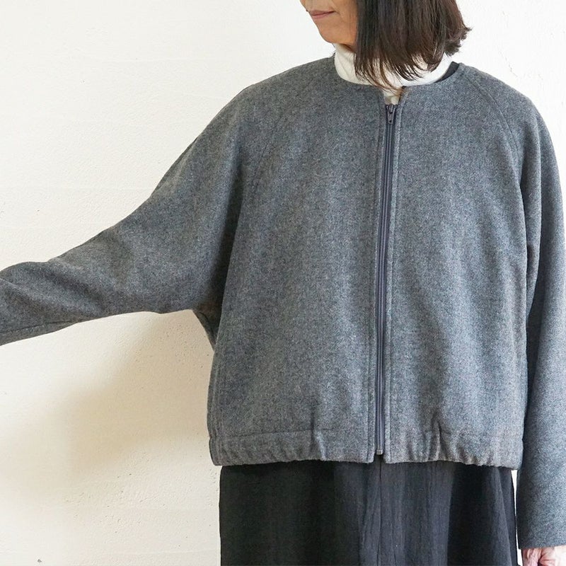 Branch m‘.,ブランチエム,ナチュラル,30代,40代,50代,60代,ウール,ゆったり,コート,ジャケット,ブルゾン,ラグラン,ラグランスリーブ,裏地,