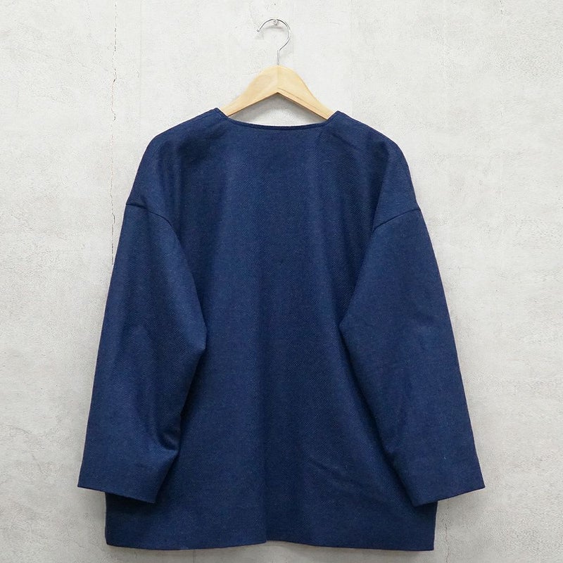 Branch m‘.,ブランチエム,ナチュラル,30代,40代,50代,60代,ウール,ゆったり,コート,ジャケット,ノーカラーコート,裏地,ノーカラー,クルーネック,クルーネックコート