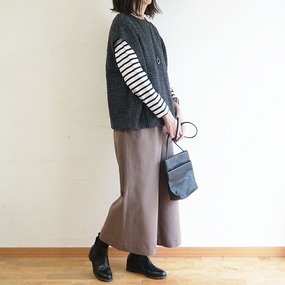 Branch m‘.,ブランチエム,ナチュラル,30代,40代,50代,60代,ゆったり,ウール,パンツ,ワイドパンツ,裏地,