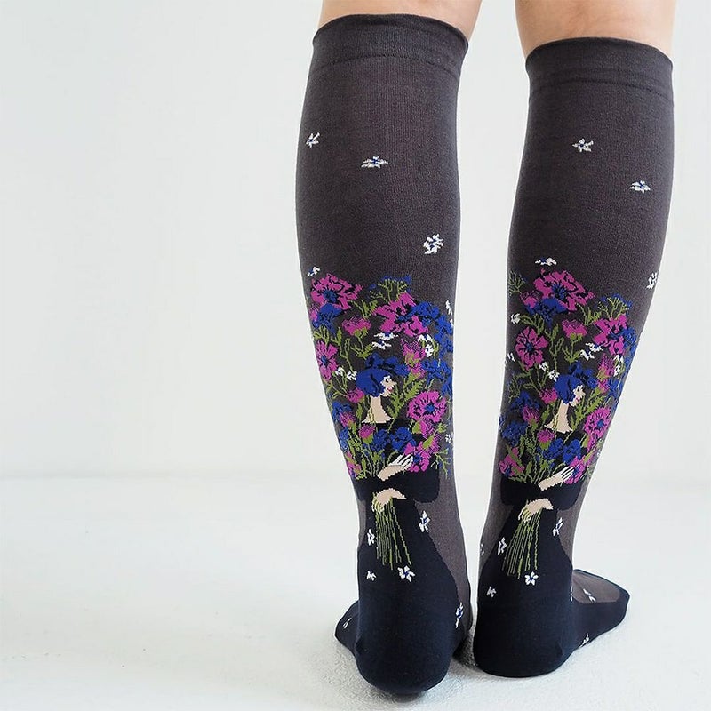 Branch m‘.,ブランチエム,ナチュラル,30代,40代,50代,60代,ゆったり,綿,コットン靴下,くつした,ハイソックス,ソックス,柄ソックス,柄靴下