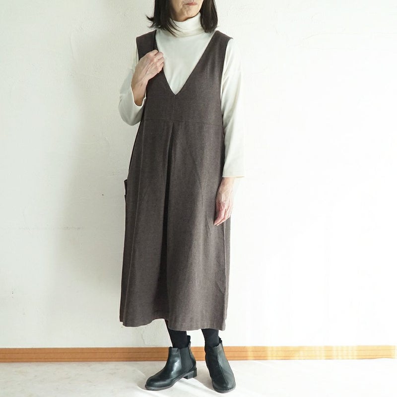 Branch m‘.,ブランチエム,ナチュラル,30代,40代,50代,60代,ゆったり,ワンピース,2wayワンピース,ノースリーブワンピース,Vネックワンピース,ジャンパースカート,ジャンスカ