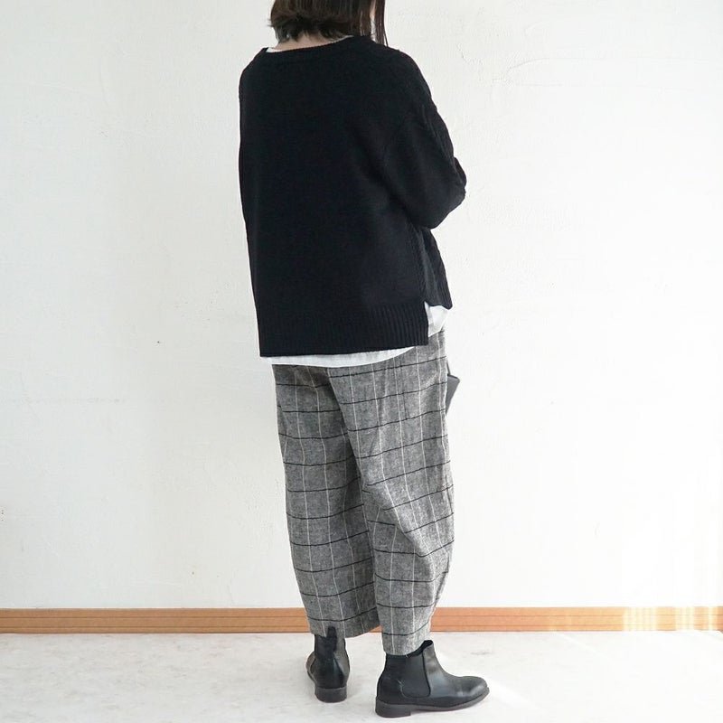 Branch m‘.,ブランチエム,ナチュラル,30代,40代,50代,60代,ゆったり,綿,コットン,コットンリネン,pants,パンツ,ワイドパンツ,サイドポケット,ボウルパンツ,バルーンパンツ