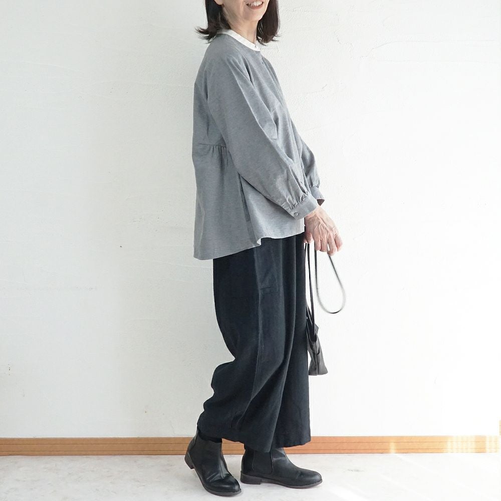 Branch m‘.,ブランチエム,ナチュラル,30代,40代,50代,60代,ゆったり,綿,コットン,コットンリネン,pants,パンツ,ワイドパンツ,サイドポケット,ボウルパンツ,バルーンパンツ