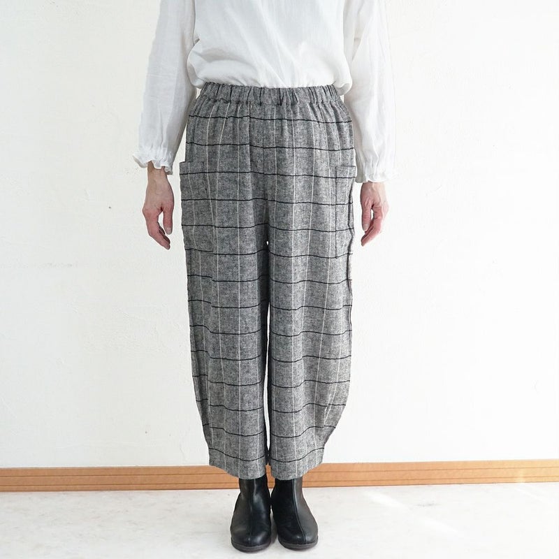 Branch m‘.,ブランチエム,ナチュラル,30代,40代,50代,60代,ゆったり,綿,コットン,コットンリネン,pants,パンツ,ワイドパンツ,サイドポケット,ボウルパンツ,バルーンパンツ