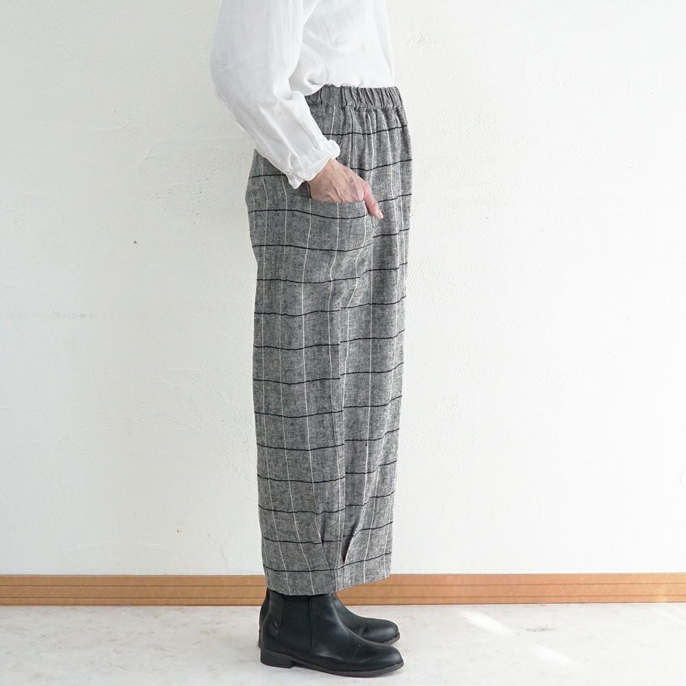 Branch m‘.,ブランチエム,ナチュラル,30代,40代,50代,60代,ゆったり,綿,コットン,コットンリネン,pants,パンツ,ワイドパンツ,サイドポケット,ボウルパンツ,バルーンパンツ