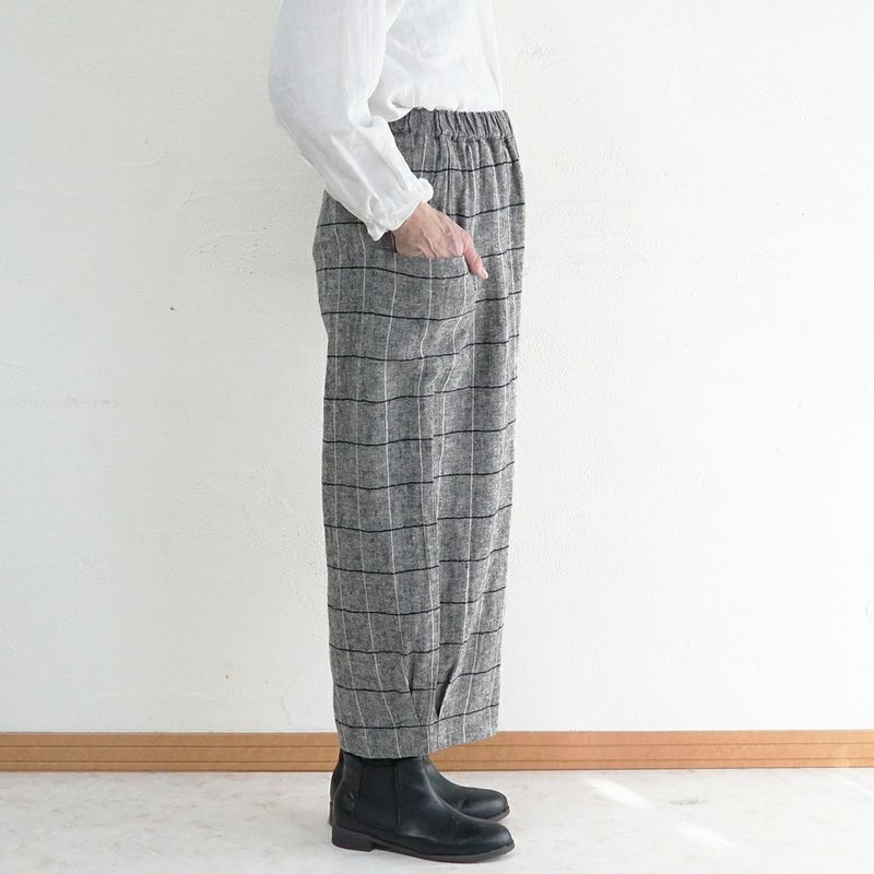 Branch m‘.,ブランチエム,ナチュラル,30代,40代,50代,60代,ゆったり,綿,コットン,コットンリネン,pants,パンツ,ワイドパンツ,サイドポケット,ボウルパンツ,バルーンパンツ