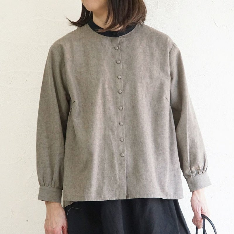 Branch m‘.,ブランチエム,ナチュラル,30代,40代,50代,60代,ゆったり,コットン,綿,リネン,麻,コットンリネン,ブラウス,起毛,起毛ブラウス,配色,配色ブラウス,
