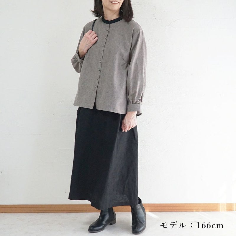 Branch m‘.,ブランチエム,ナチュラル,30代,40代,50代,60代,ゆったり,コットン,綿,リネン,麻,コットンリネン,ブラウス,起毛,起毛ブラウス,配色,配色ブラウス,