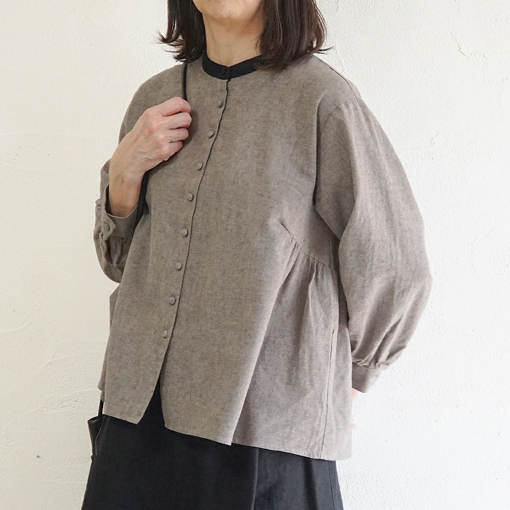 Branch m‘.,ブランチエム,ナチュラル,30代,40代,50代,60代,ゆったり,コットン,綿,リネン,麻,コットンリネン,ブラウス,起毛,起毛ブラウス,配色,配色ブラウス,