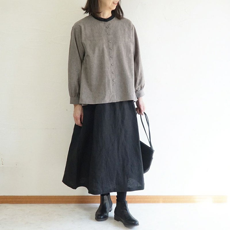 Branch m‘.,ブランチエム,ナチュラル,30代,40代,50代,60代,ゆったり,コットン,綿,リネン,麻,コットンリネン,ブラウス,起毛,起毛ブラウス,配色,配色ブラウス,