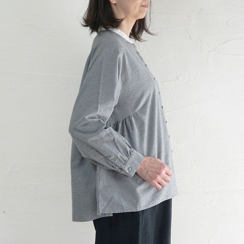 Branch m‘.,ブランチエム,ナチュラル,30代,40代,50代,60代,ゆったり,コットン,綿,リネン,麻,コットンリネン,ブラウス,起毛,起毛ブラウス,配色,配色ブラウス,