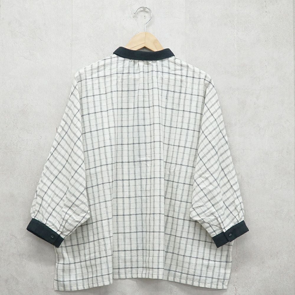 Branch m‘.,ブランチエム,ナチュラル,30代,40代,50代,60代,ゆったり,コットン,綿,リネン,麻,コットンリネン,ブラウス,チェック,チェックブラウス,配色,配色ブラウス,