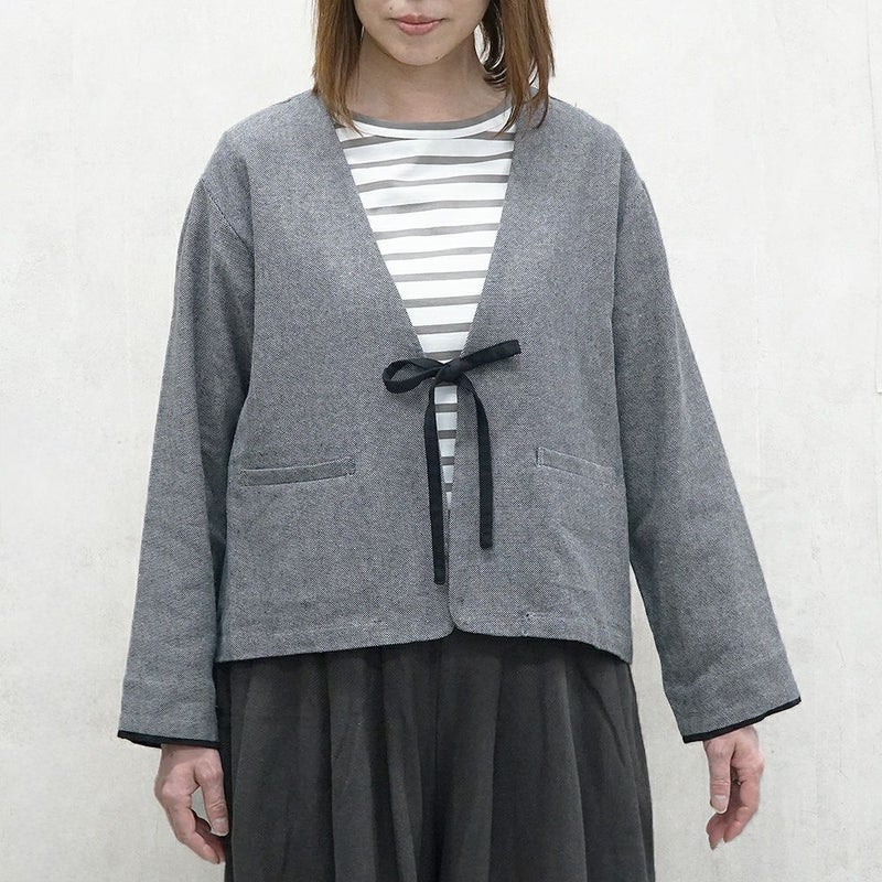 Branch m‘.,ブランチエム,ナチュラル,30代,40代,50代,60代,リネン,ゆったり,ジャケット,リネンジャケット,Vネックジャケット,Vネック,ショート丈,ショートジャケット,フォーマル,オケージョン,セットアップ