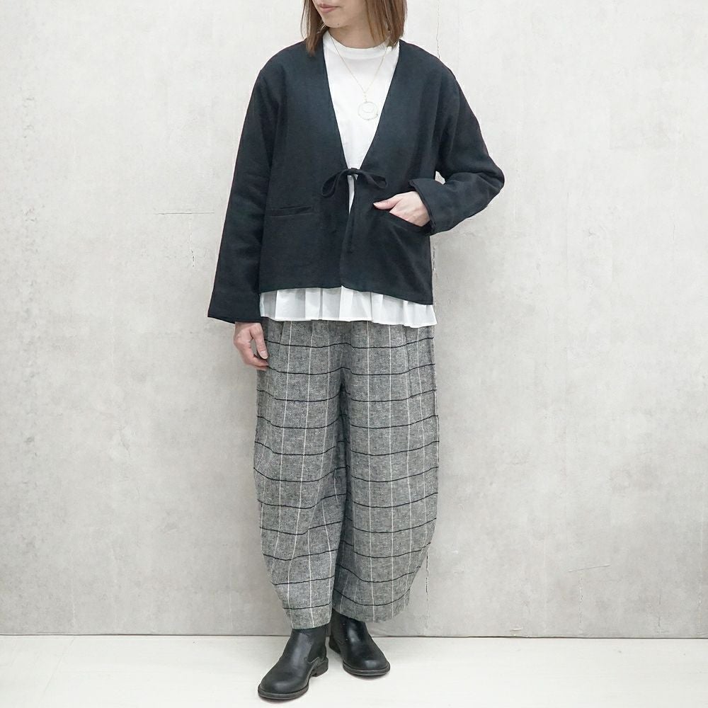 Branch m‘.,ブランチエム,ナチュラル,30代,40代,50代,60代,リネン,ゆったり,ジャケット,リネンジャケット,Vネックジャケット,Vネック,ショート丈,ショートジャケット,フォーマル,オケージョン,セットアップ