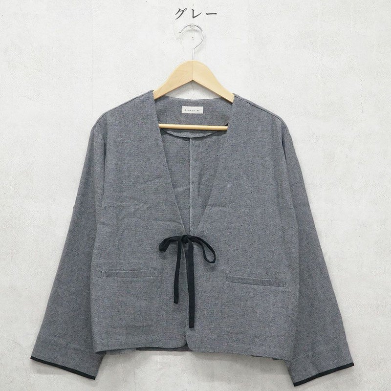 Branch m‘.,ブランチエム,ナチュラル,30代,40代,50代,60代,リネン,ゆったり,ジャケット,リネンジャケット,Vネックジャケット,Vネック,ショート丈,ショートジャケット,フォーマル,オケージョン,セットアップ