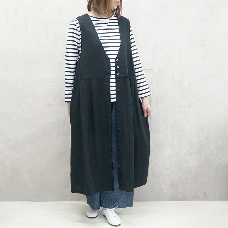 Branch m‘.,ブランチエム,ナチュラル,30代,40代,50代,60代,リネン,ゆったり,ワンピース,コットンリネンワンピース,コットンリネン,2way,2wayワンピース,ノースリーブワンピース,ジャンパースカート,フォーマル,オケージョン,セットアップ