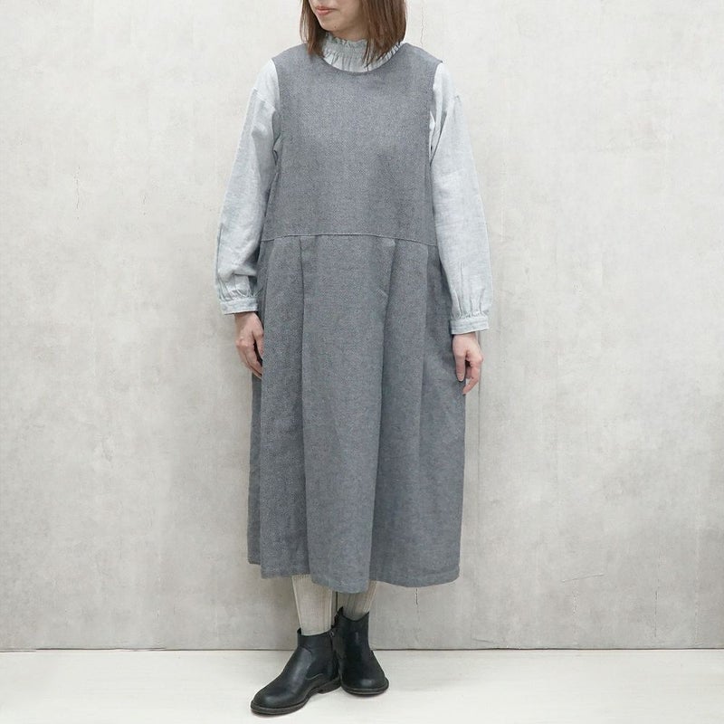 Branch m‘.,ブランチエム,ナチュラル,30代,40代,50代,60代,リネン,ゆったり,ワンピース,コットンリネンワンピース,コットンリネン,2way,2wayワンピース,ノースリーブワンピース,ジャンパースカート,フォーマル,オケージョン,セットアップ