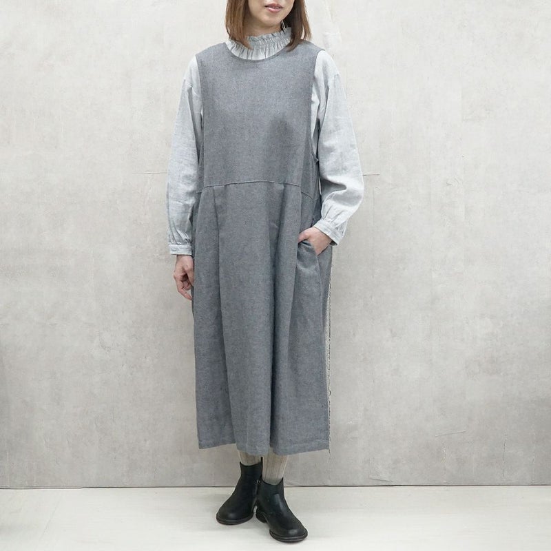 Branch m‘.,ブランチエム,ナチュラル,30代,40代,50代,60代,リネン,ゆったり,ワンピース,コットンリネンワンピース,コットンリネン,2way,2wayワンピース,ノースリーブワンピース,ジャンパースカート,フォーマル,オケージョン,セットアップ